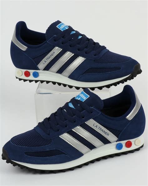 adidas la trainer dark blue silver grey|adidas la trainers men grey.